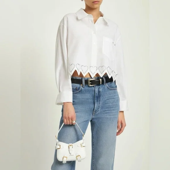 💎Altuzarra💎 NWT Mini Play Leather Baguette Bag, Optic White